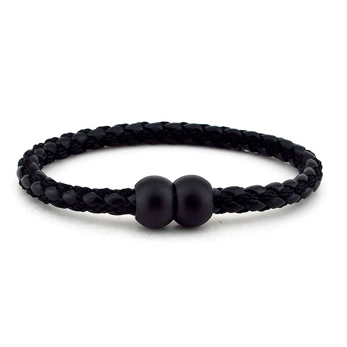 MIKNATISLI SİYAH ÖZEL DERİ ERKEK BİLEKLİK BT167