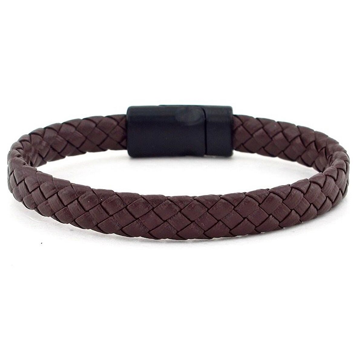 SİYAH METAL MIKNATISLI KAHVERENGİ DERİ ERKEK BİLEKLİK BT520