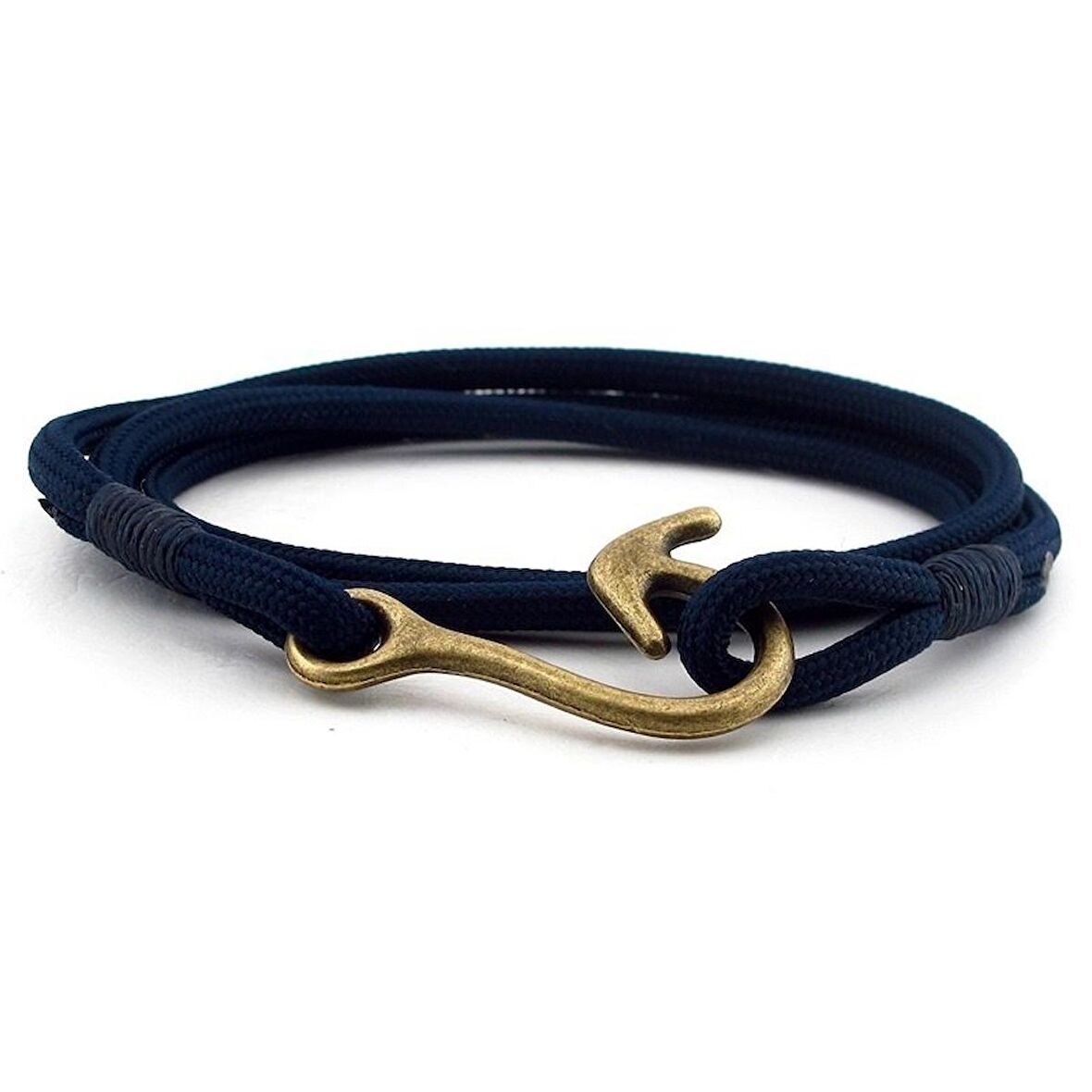 BRONZ OLTA KANCA LACİVERT PARACORD SARMA ERKEK BİLEKLİK BT571