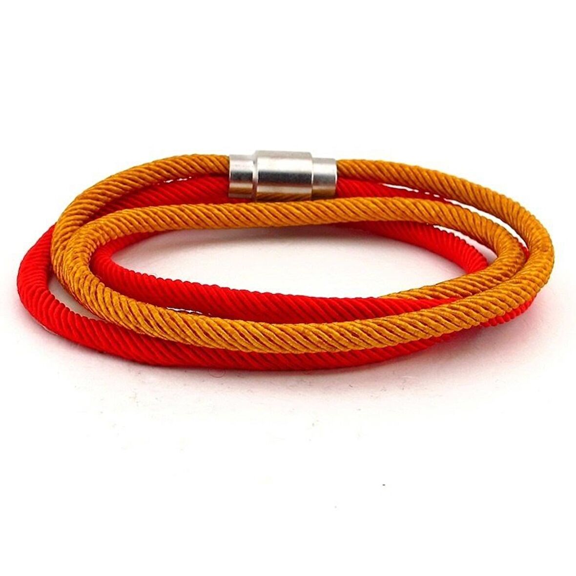 SARI KIRMIZI SARMA MIKNATISLI KLİPS ERKEK BİLEKLİK BT627