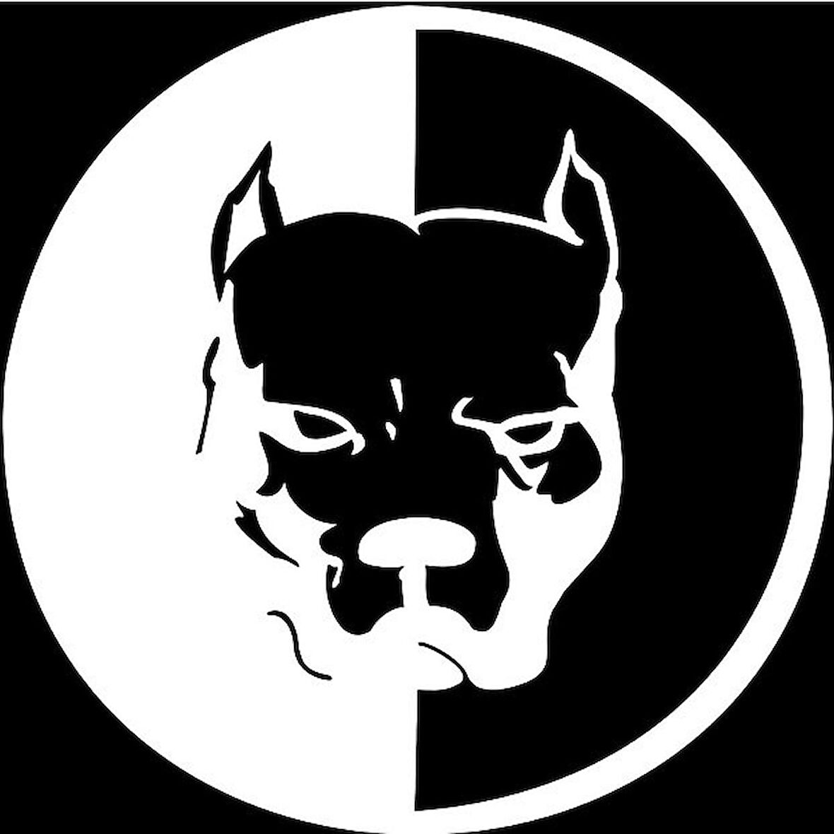 PİTBULL LOGO OTOMOBİL STİCKER BEYAZ RENK ETİKET 13.5 cm CS053