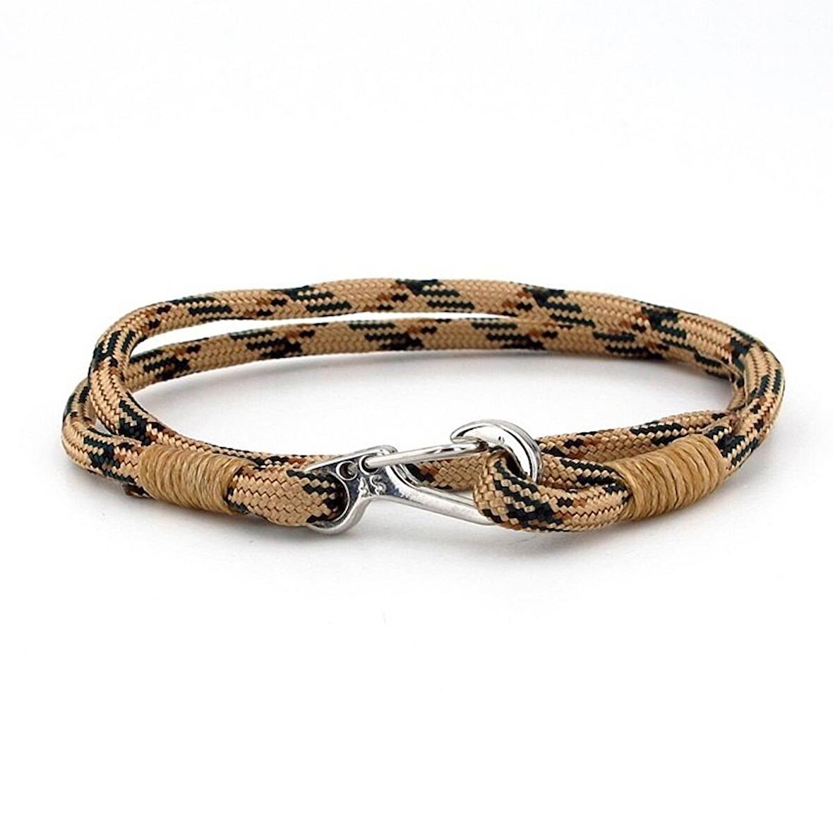 SÜTLÜ KAHVE PARACORD METAL KANCA İKİ SIRA ERKEK BİLEKLİK M011H
