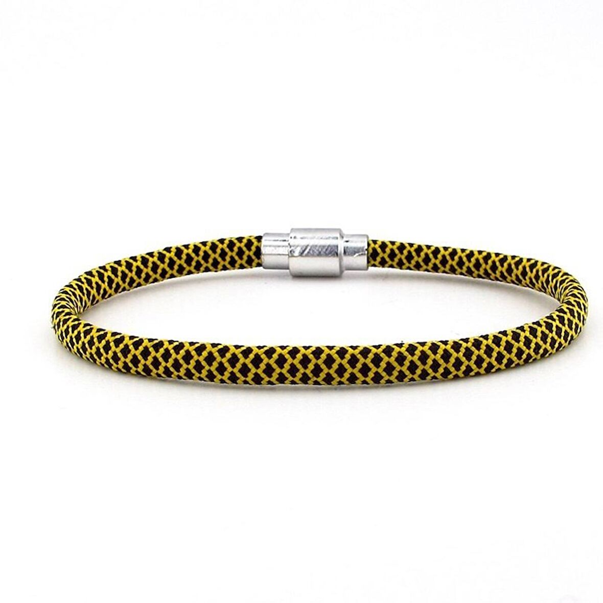 SARI SİYAH PARACORD İPLİ MIKNATISLI ERKEK BİLEKLİK M012B