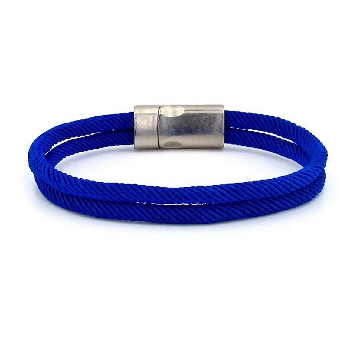 ÇİVİT MAVİ İKİ SIRALI METAL MIKNATISLI ERKEK BİLEKLİK M013J