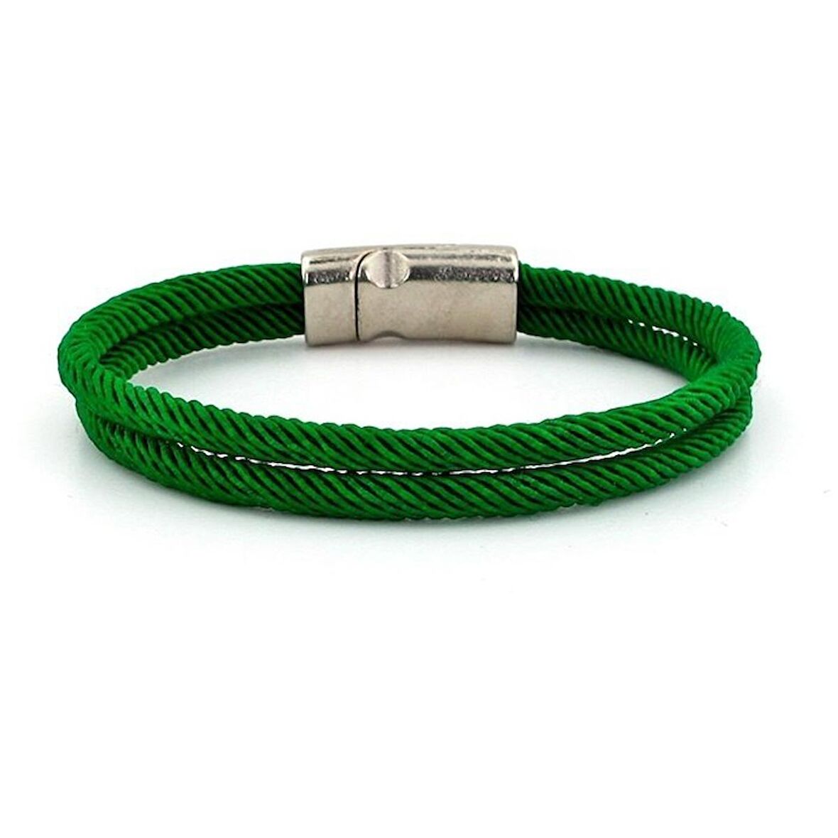 YEŞİL RENKLİ İKİ SIRALI METAL MIKNATISLI ERKEK BİLEKLİK M013T