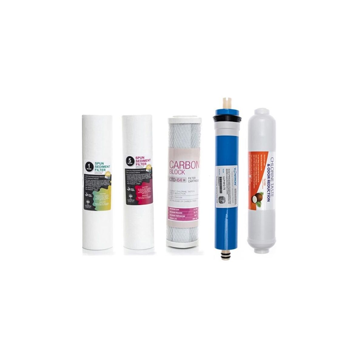 Açık Kasa Su Arıtma Cihazı Uyumlu 5'li Filtre Seti Vontron Membran