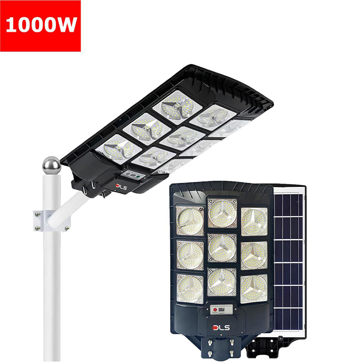 DLS 1000w Solar Güneş Enerjili Profesyonel Led Bahçe Aydınlatması Hareket Sensörlü 513 Ledli