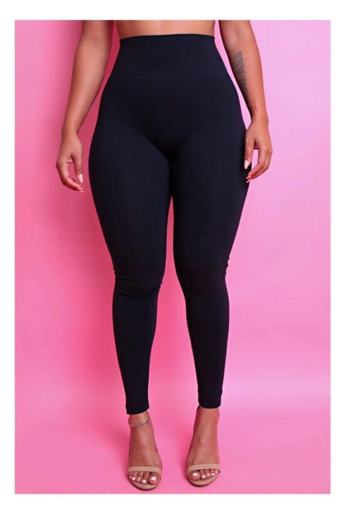 Kadın Siyah Ekstra Yüksek Bel Geniş Kemer Toparlayıcı Büyük Beden Tayt