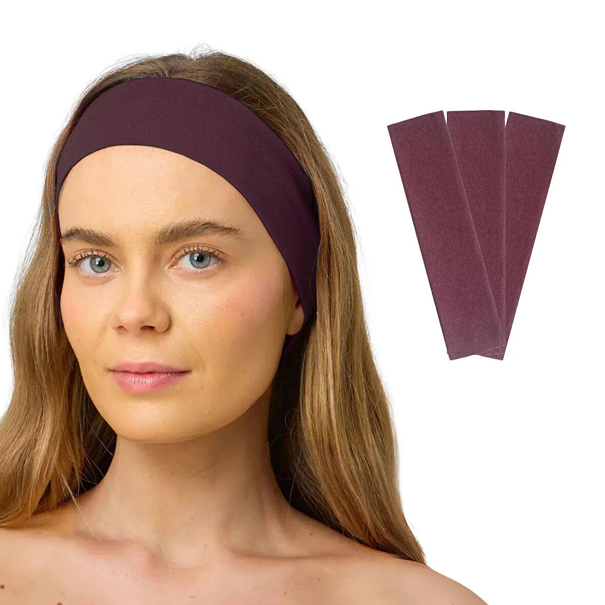 Salvia Dione 3'lü Spor Kadın Erkek Saç Bandı Seti  - Elastik Kaymaz İnce Ter Emici Esnek Saç Bandı Bandana - Kadın Makyaj Yüz Yıkama Koşu Fitness Yoga Pilates Bisiklet Saç Bandı Taç - Kadın & Erkek Atletik Egzersiz 3'lü Ter Bandı Seti Vişne Çürüğü