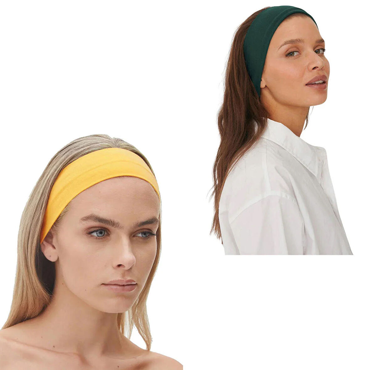 Salvia Dione 2li Spor Kadın Erkek Saç Bandı Seti Elastik Kaymaz İnce Ter Emici Esnek Genç Saç Bandı Bandana - Kadın Makyaj Yüz Yıkama Koşu Fitness Yoga Pilates Bisiklet İçin Saç Bandı Kadın & Erkek Egzersiz 2li Ter Bandı Seti Koyu Yeşil & Sarı