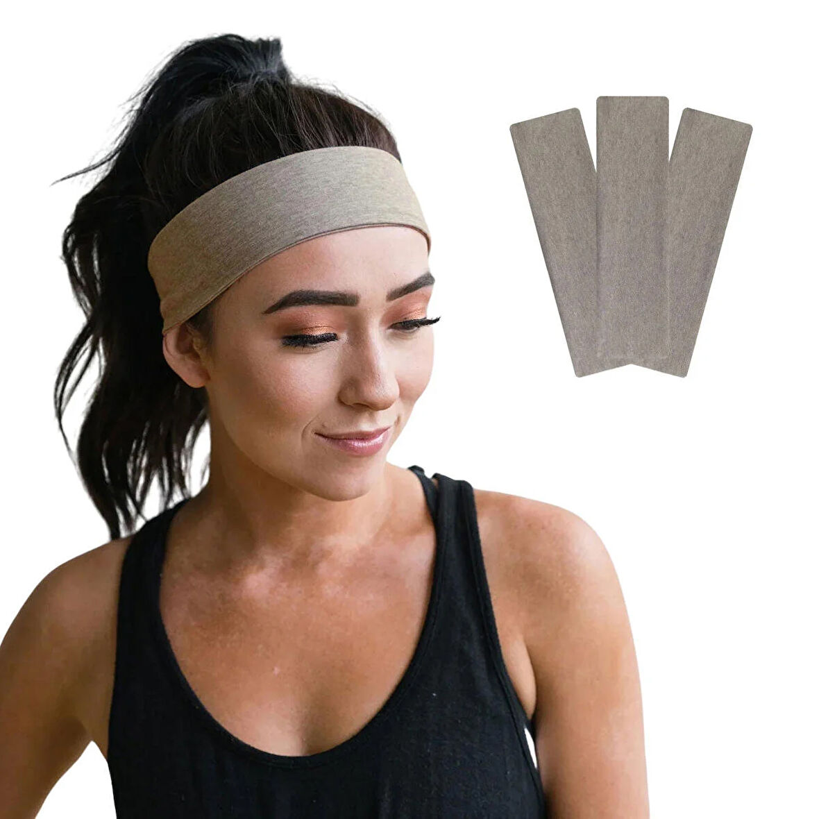 Saç Bandı 3lü Spor Kadın Erkek Taç Saç Bantları Pamuk İnce Sıkmayan Bandana Kadın Erkek Koşu Fitness Yoga Pilates Bisiklet Saç Bandı Taç Kadın Günlük Moda Yüz Yıkama Makyaj Kakül Perçem Engelleyici Saç Bandı Bandana Headband Hairband Sütlü Kahve