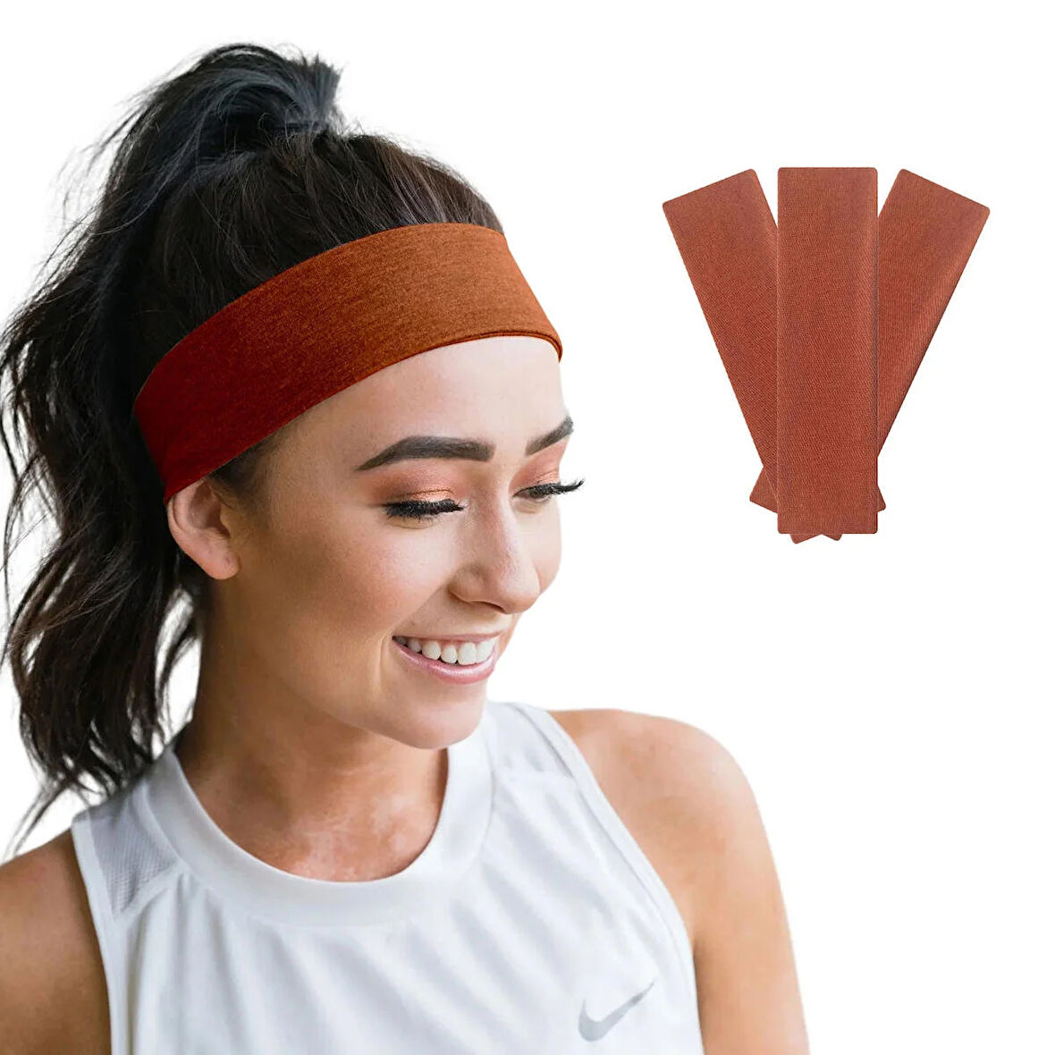 Saç Bandı 3lü Spor Kadın Erkek Taç Saç Bantları Pamuk İnce Sıkmayan Bandana Kadın Erkek Koşu Fitness Yoga Pilates Bisiklet Saç Bandı Taç Kadın Günlük Moda Yüz Yıkama Makyaj Kakül Perçem Engelleyici Saç Bandı Bandana Headband Hairband Yanık Turuncu