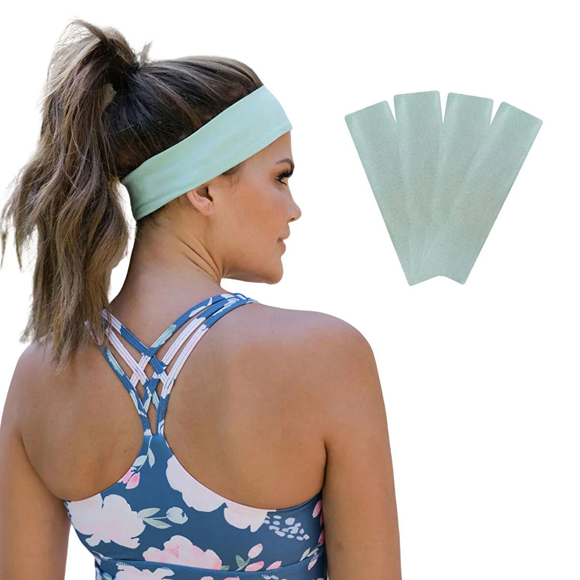 Saç Bandı 4lü Spor Kadın Erkek Taç Saç Bantları Pamuk İnce Sıkmayan Bandana Kadın Erkek Koşu Fitness Yoga Pilates Bisiklet Saç Bandı Taç Kadın Günlük Moda Yüz Yıkama Makyaj Kakül Perçem Engelleyici Saç Bandı Bandana Headband Hairband Mint Yeşili