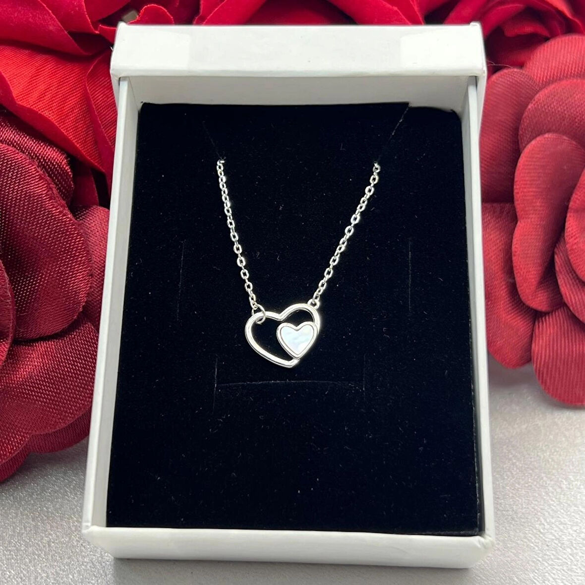 Kalp Kadın Kolyesi 925 Ayar Gümüş Rodyumlu