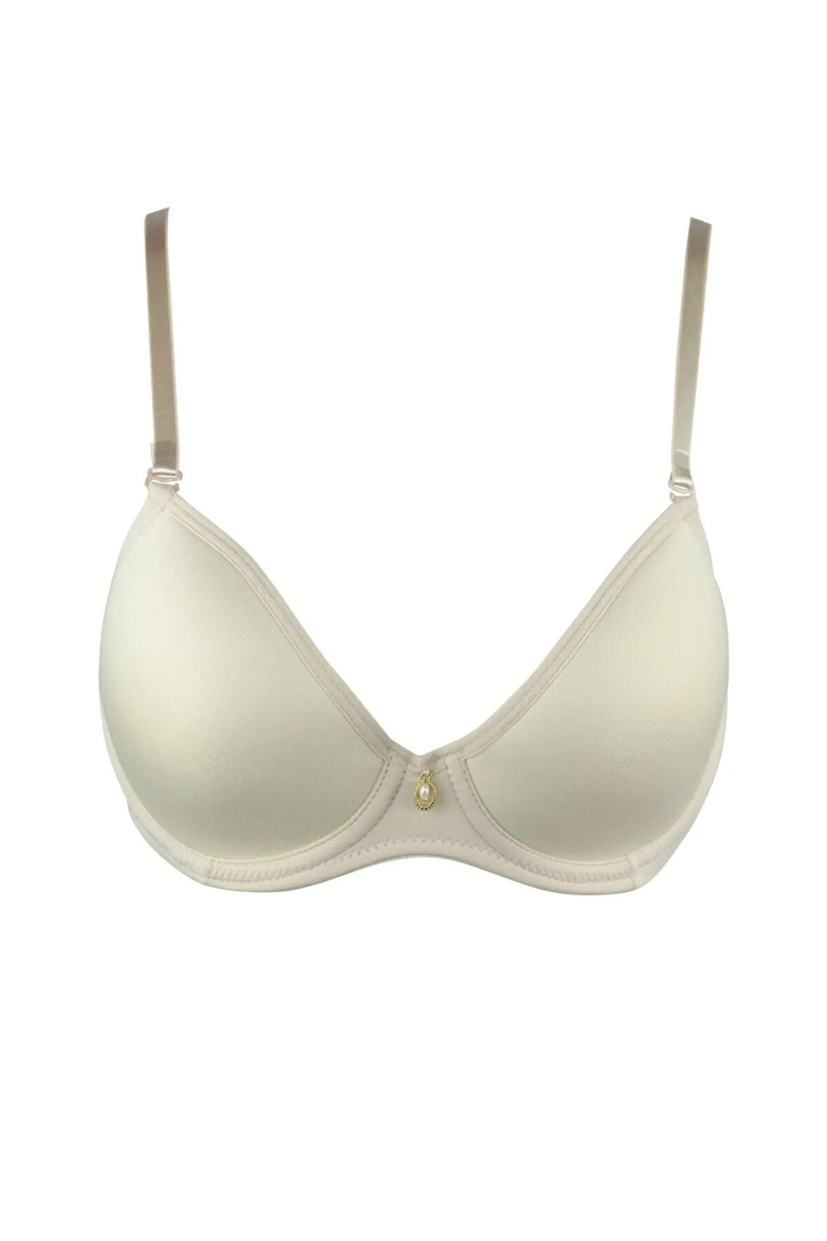 Kadın Soft Kaplı Desteksiz Taşlı Sütyen Ekru 9700 Diana