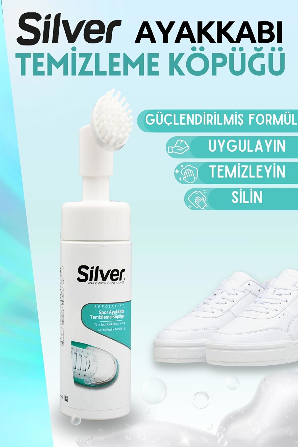 Fırçalı Spor Ayakkabı Bakım Temizleme Köpüğü Güçlendirilmiş Formül 150 ML