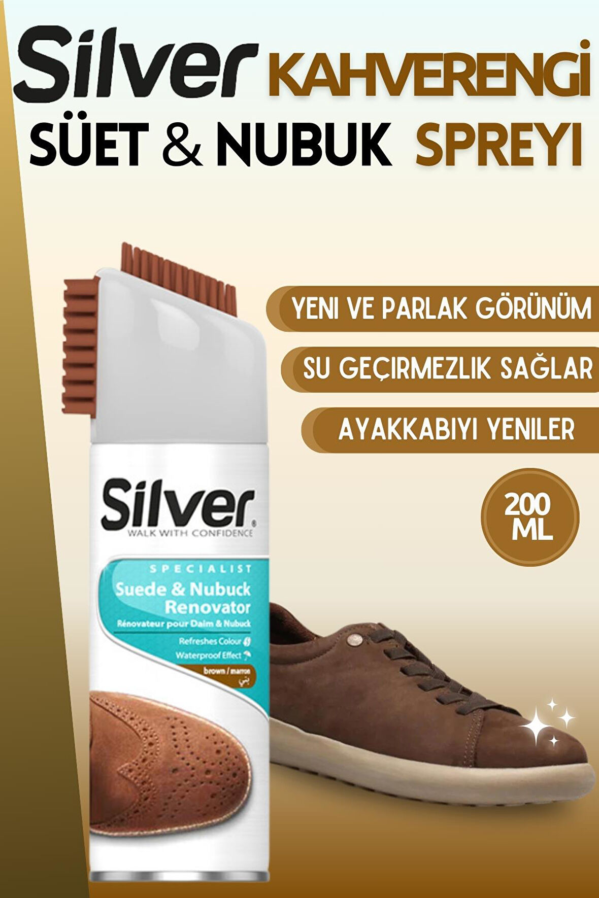 Bağcık + Silver Süet ve Nubuk Ayakkabı Yenileyici Sprey 200 ML Set