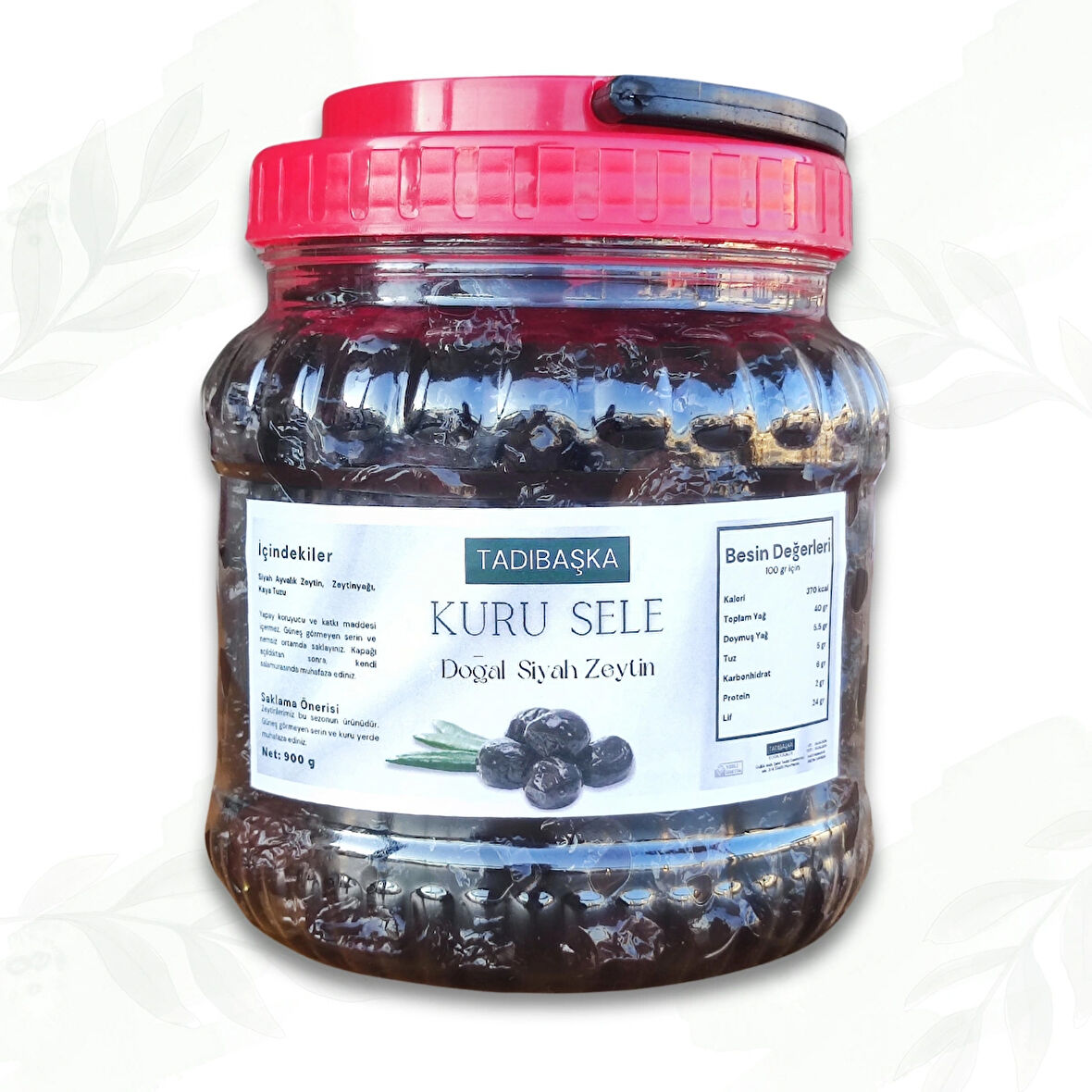 Kuru Sele İri Taneli Siyah Zeytin 900 Gr  