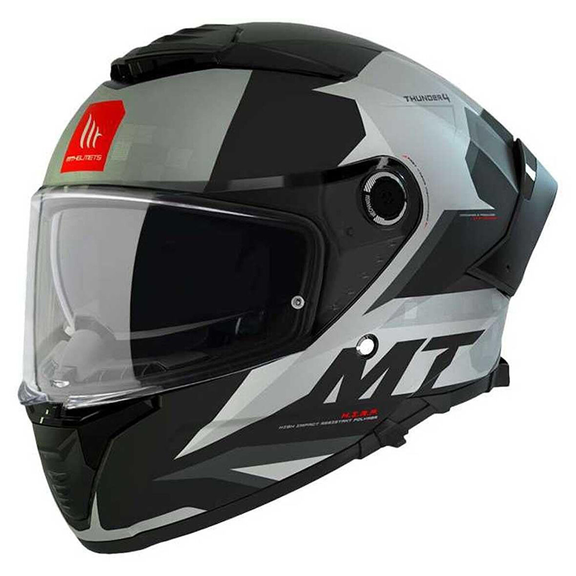 MT Thunder 4 SV FF118SV Exeo C2 Gloss Pearl Titanium Full Face Motosiklet Kaskı