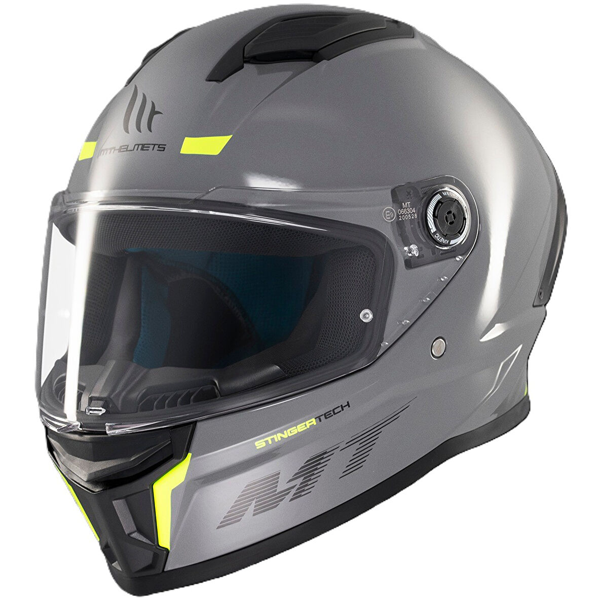 MT Stinger 2 FF126 Solid A12 Gloss Grey Full Face Motosiklet Kaskı