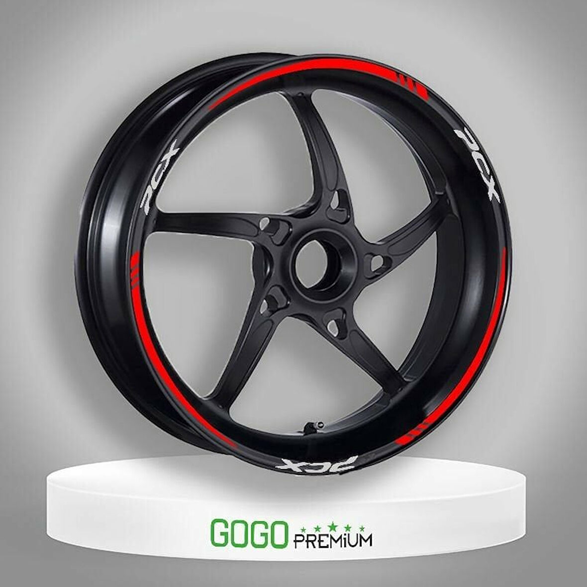 Gogo Jant Şeridi Reflektörlü Kırmızı 039 - Honda PCX