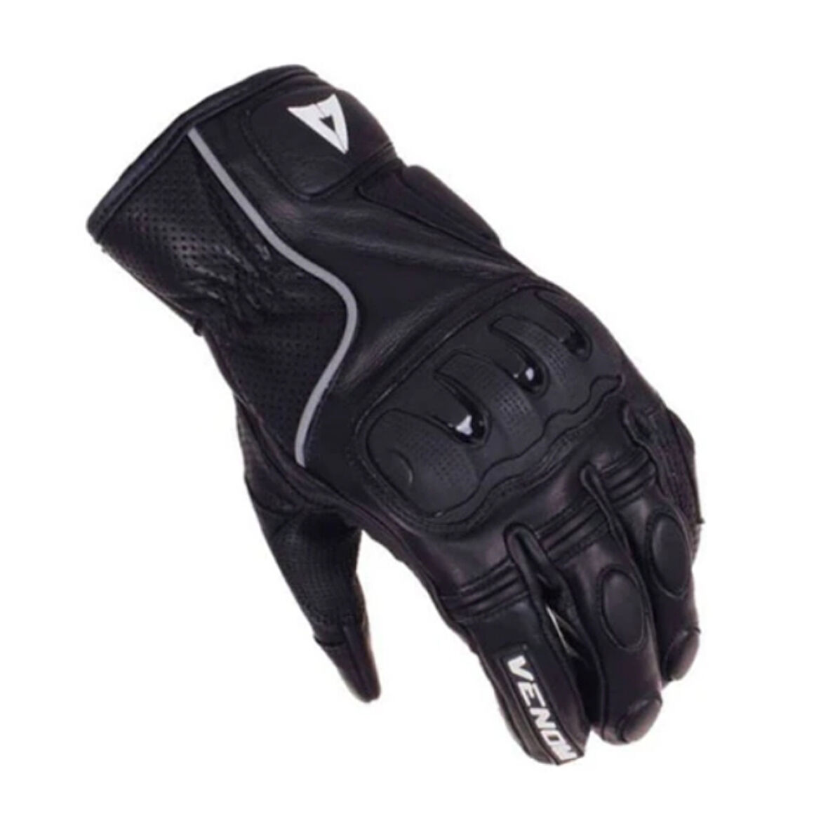 Venom D1 Deri Motosiklet Eldiveni Siyah
