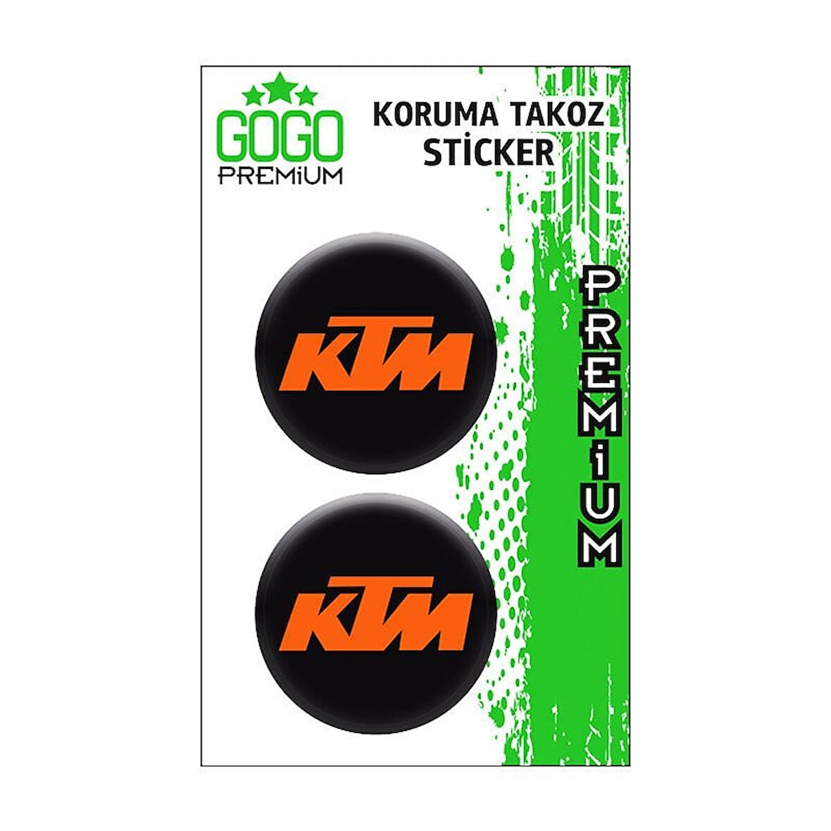 Gogo Koruma Takozu 2'li Damla Sticker (4x4) Turuncu - KTM
