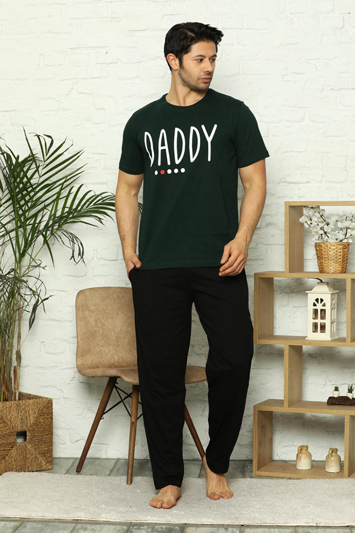 Nisanca Yazlık Kısa Kol %100 Pamuk Erkek Pijama Takımı