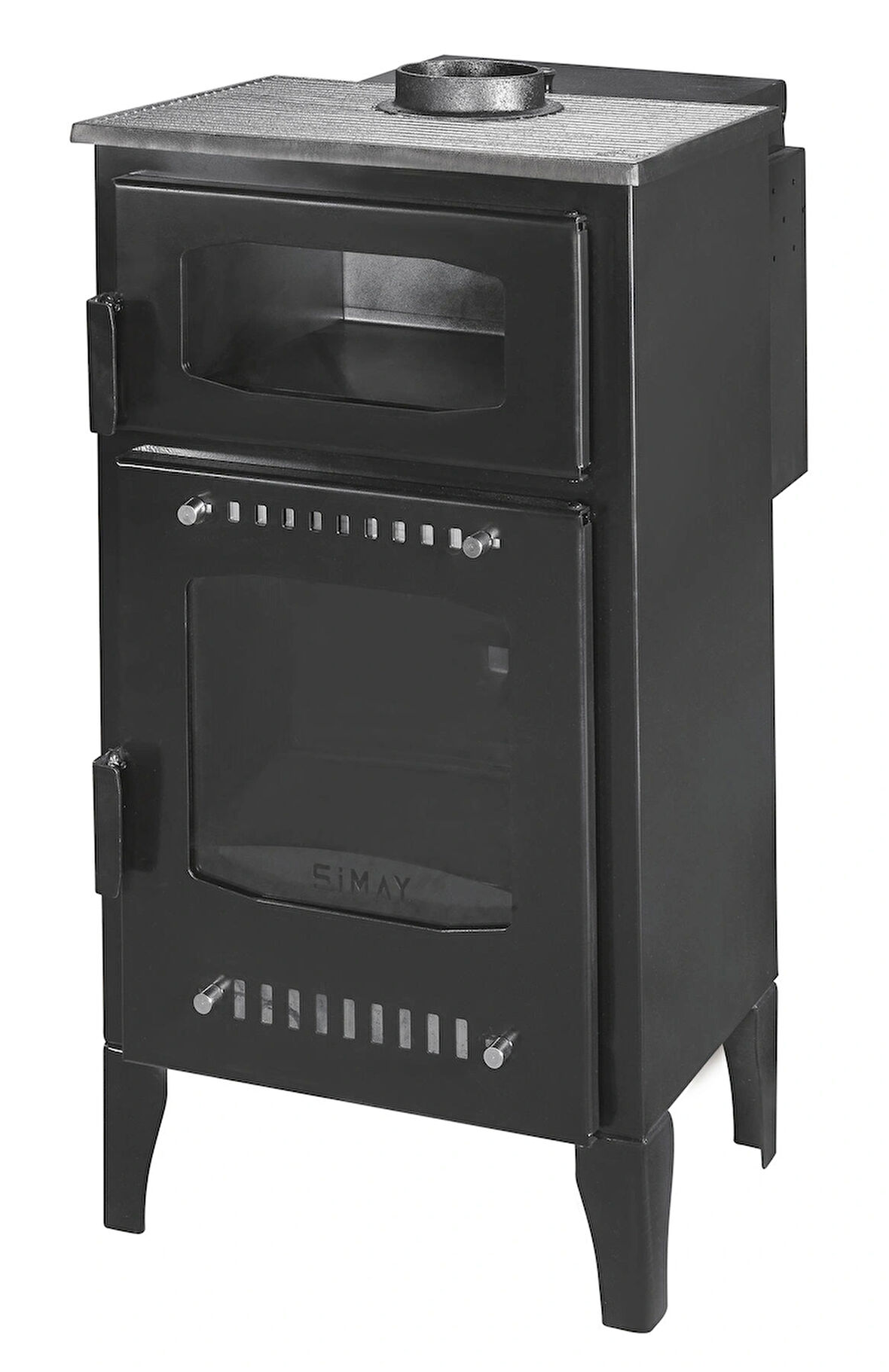 Geniş Camlı Odun Ve Pelet Şömine Sobası - 8 Kw, Fırınlı Odunlu Soba, Pelet Soba