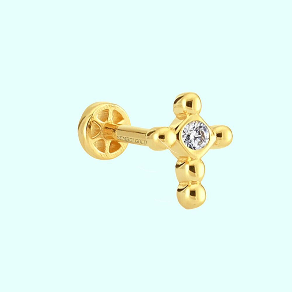 Altın Hac Tragus Piercing 14 Ayar
