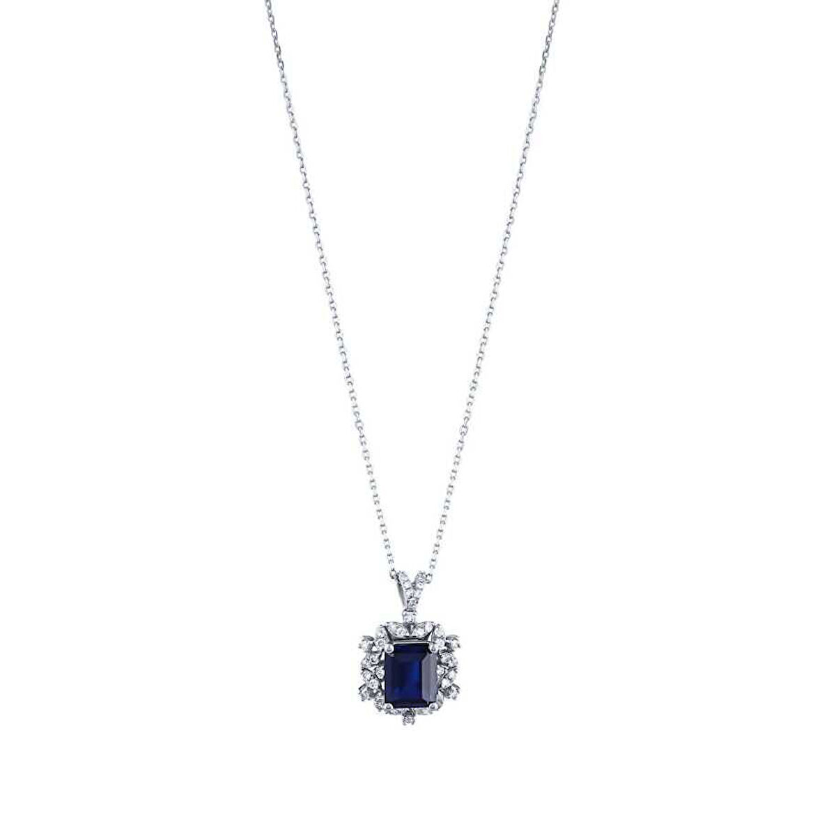 3.29 Karat Pırlanta Safir Kolye