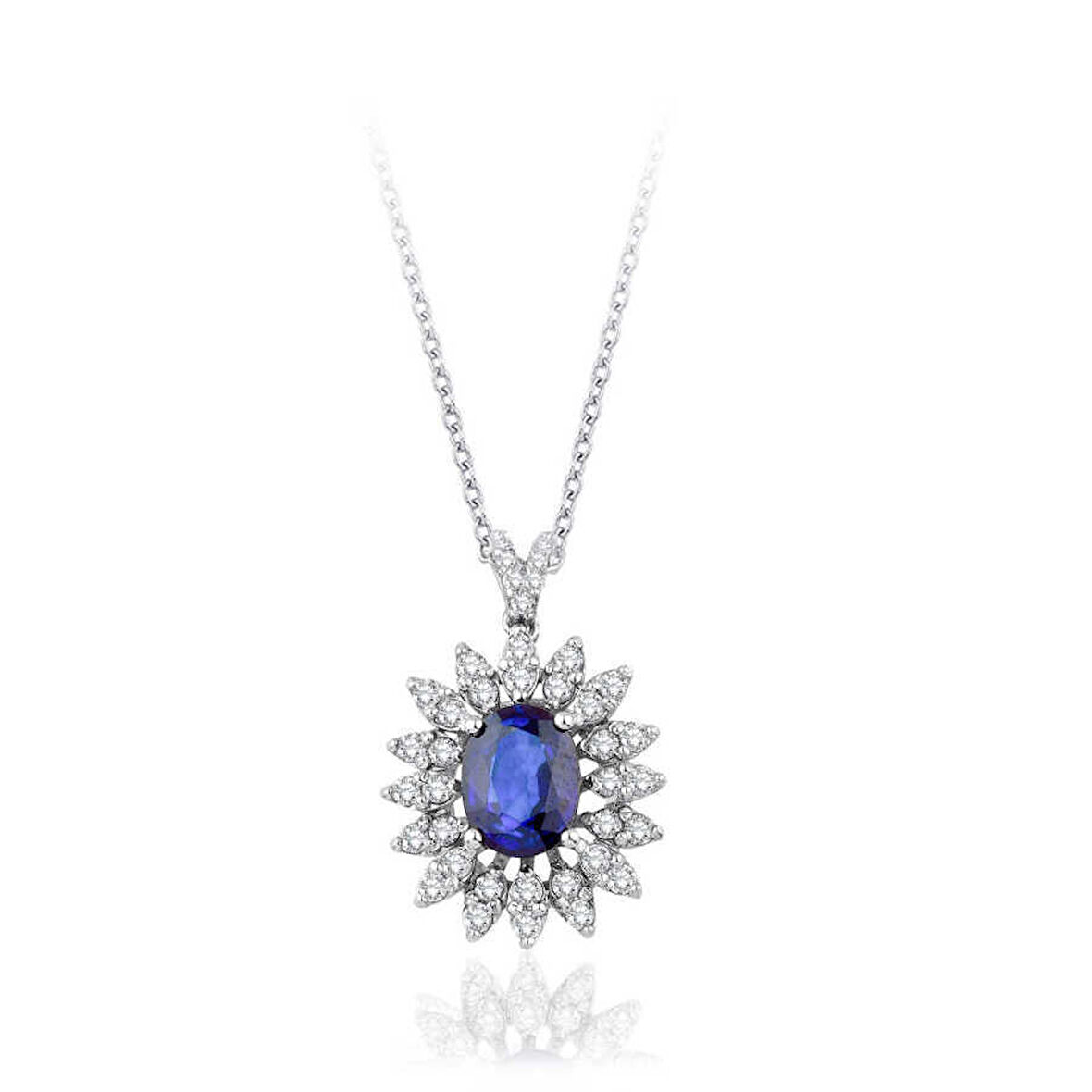 2.37 Karat Pırlanta Safir Kolye