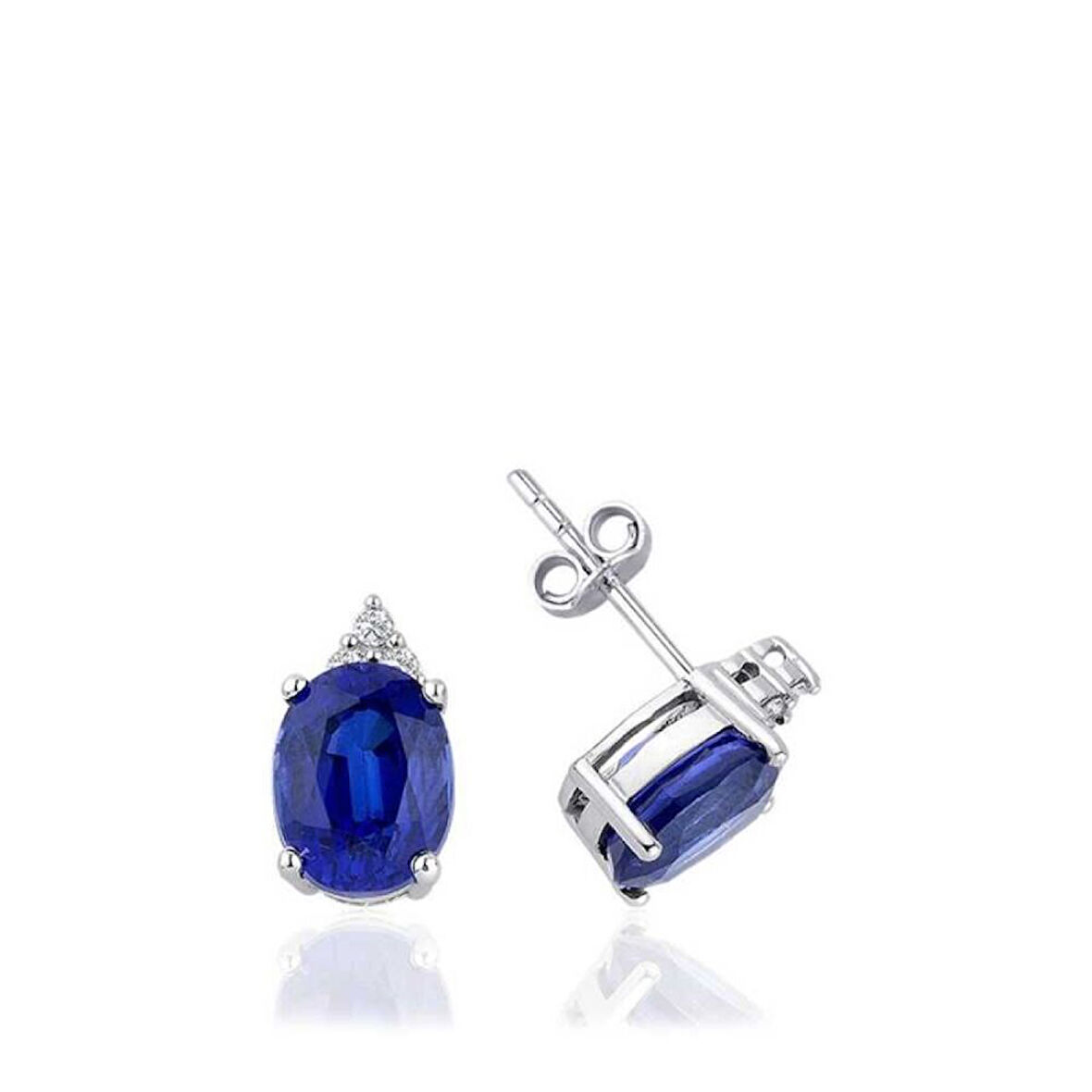 5.81 Karat Pırlanta Safir Küpe