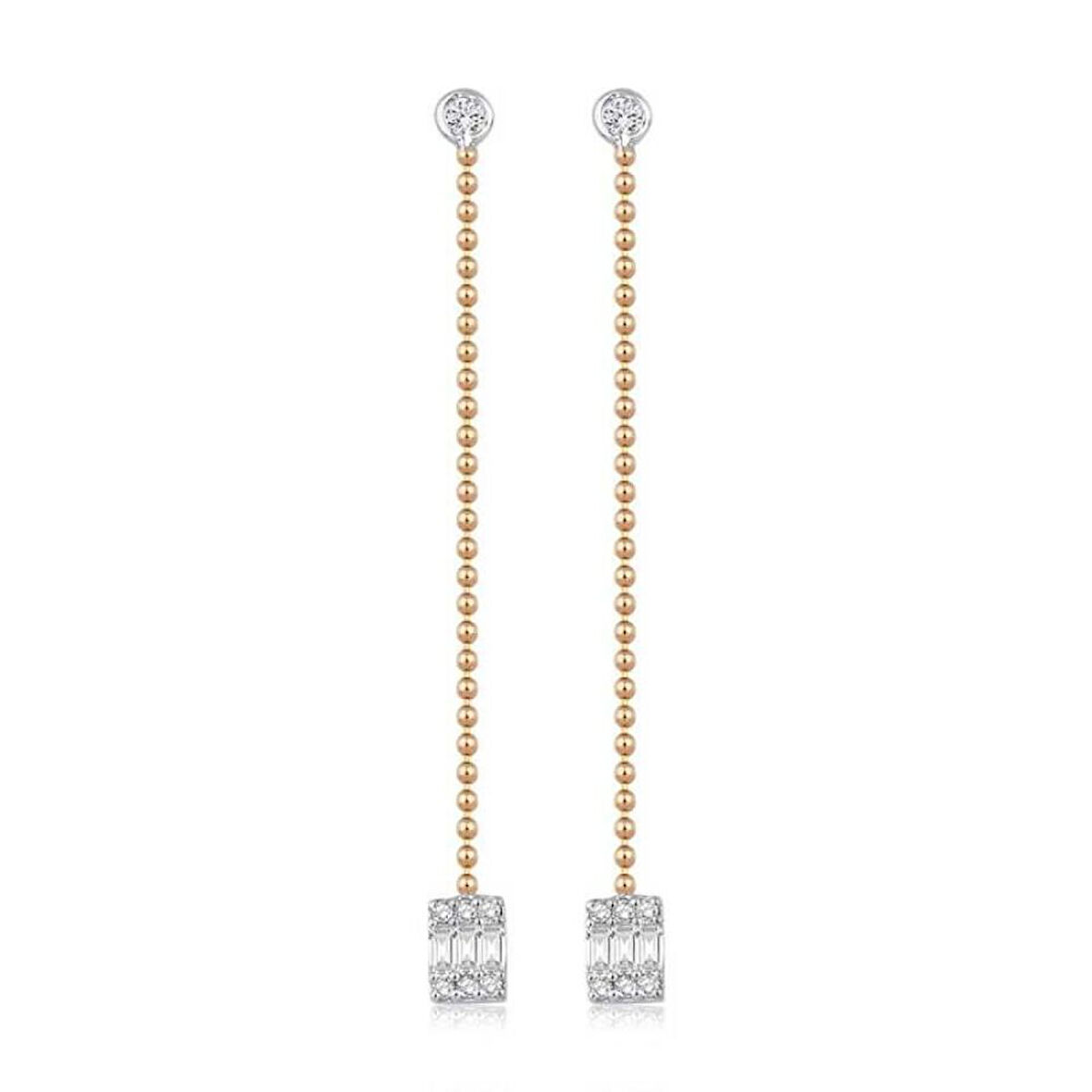 0.37 Karat Pırlanta Baget Trend Küpe