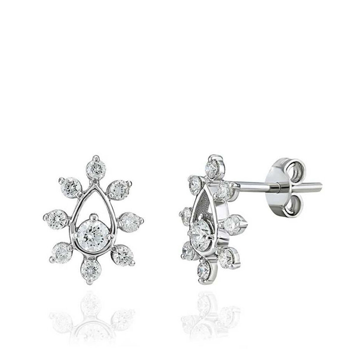 0.49 Karat Pırlanta Çiçek Küpe