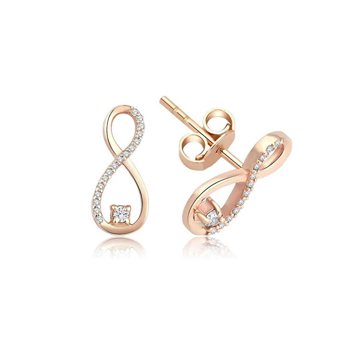 0.12 Karat Pırlanta Sonsuzluk Küpe