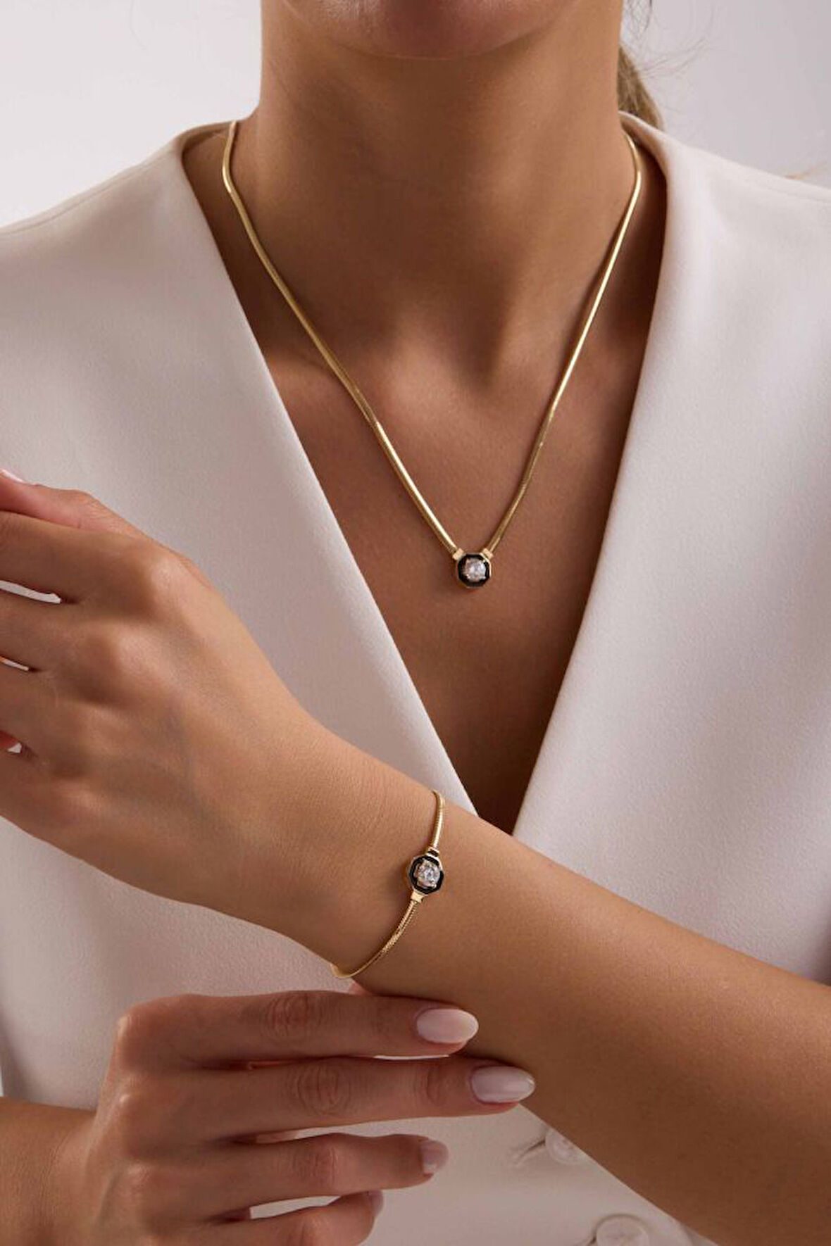 Çağla Set Altın Kolye, Bileklik