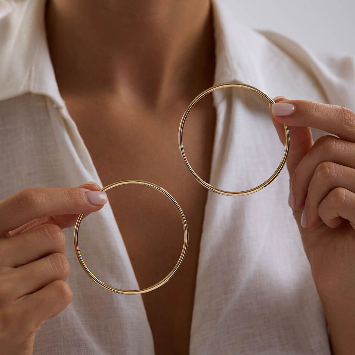 14K Altın Halka Küpe 1.8 mm 6.5 cm