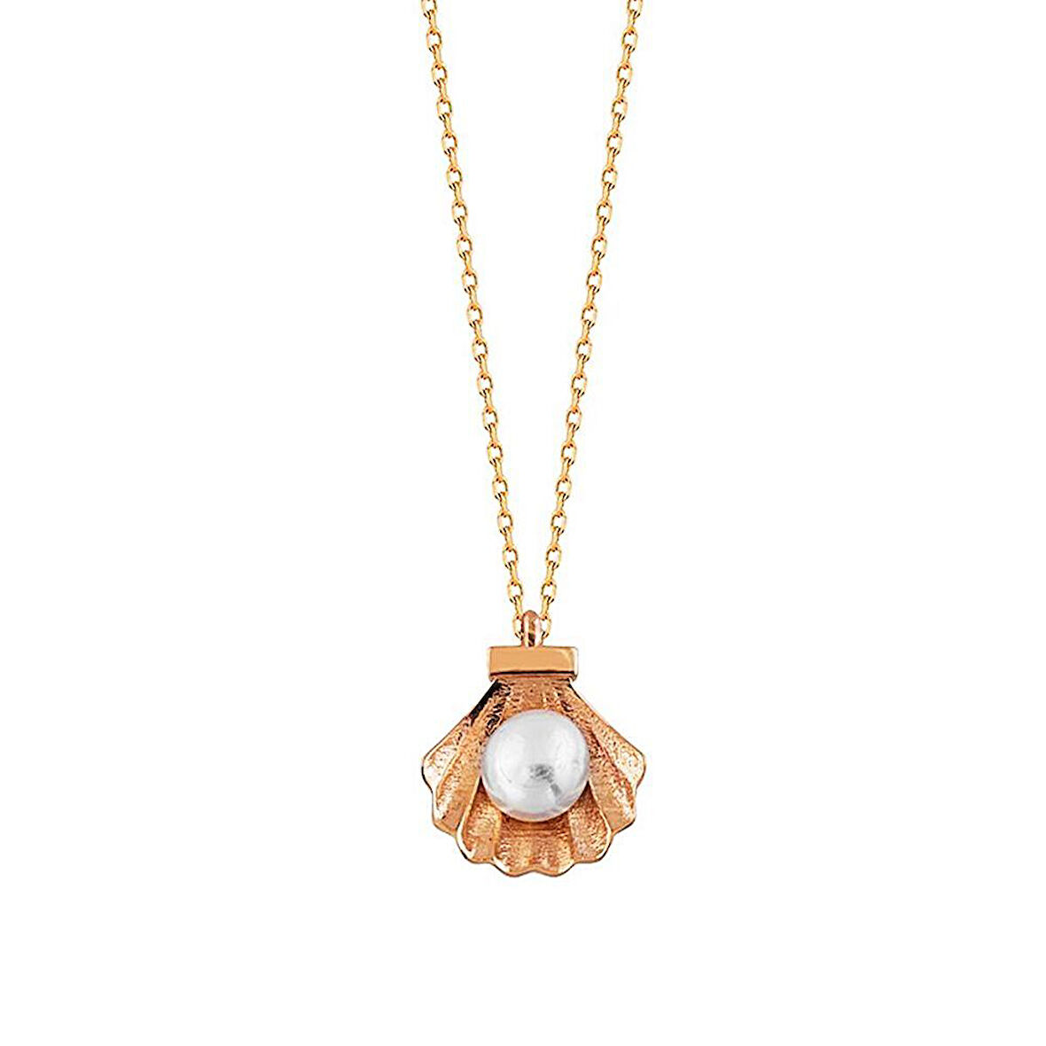 İstiridye Altın Kolye 14K Rose Gold Yeni Model