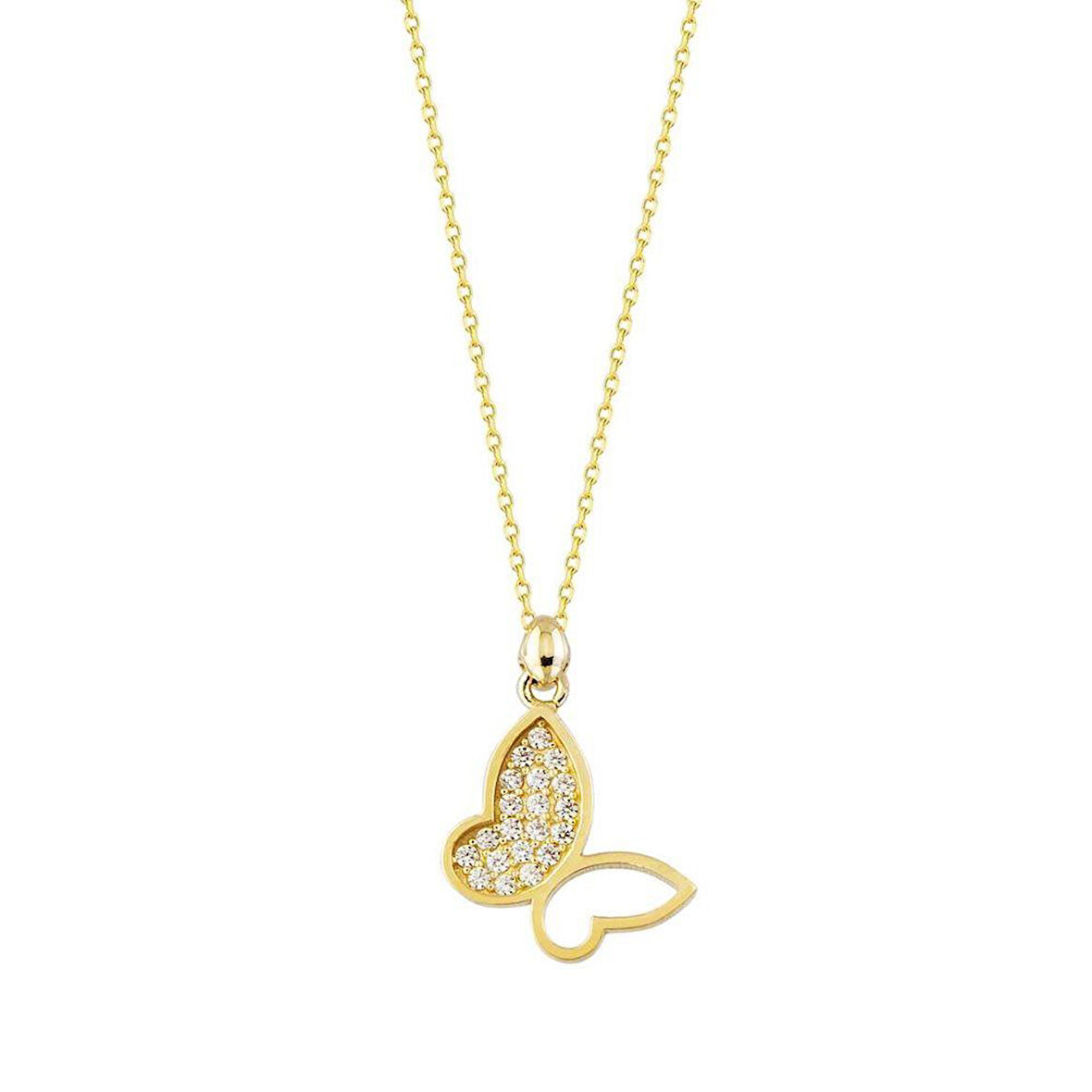 Kelebek Altın Kolye 14K Gold