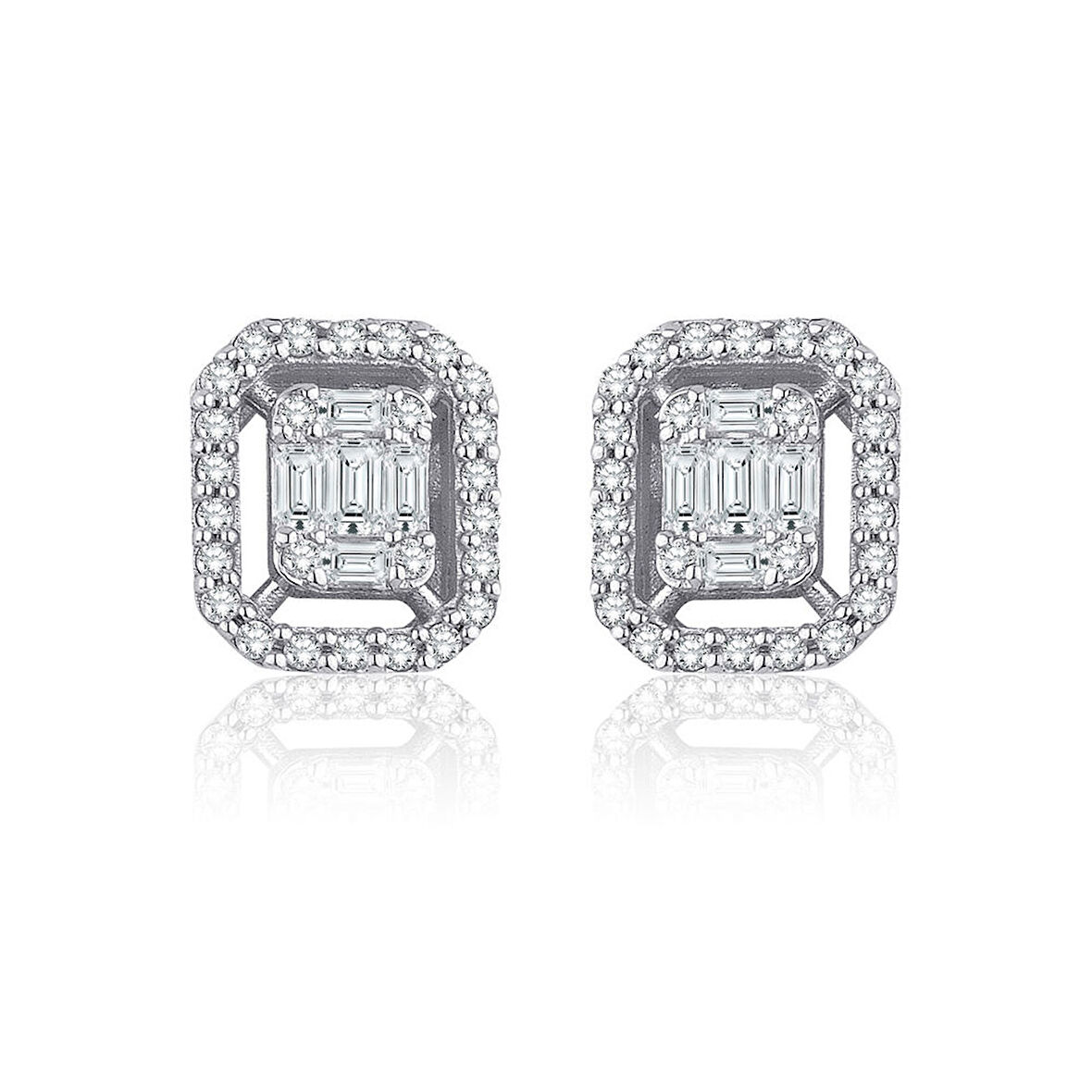 0.28 ct. Pırlanta Baget Küpe