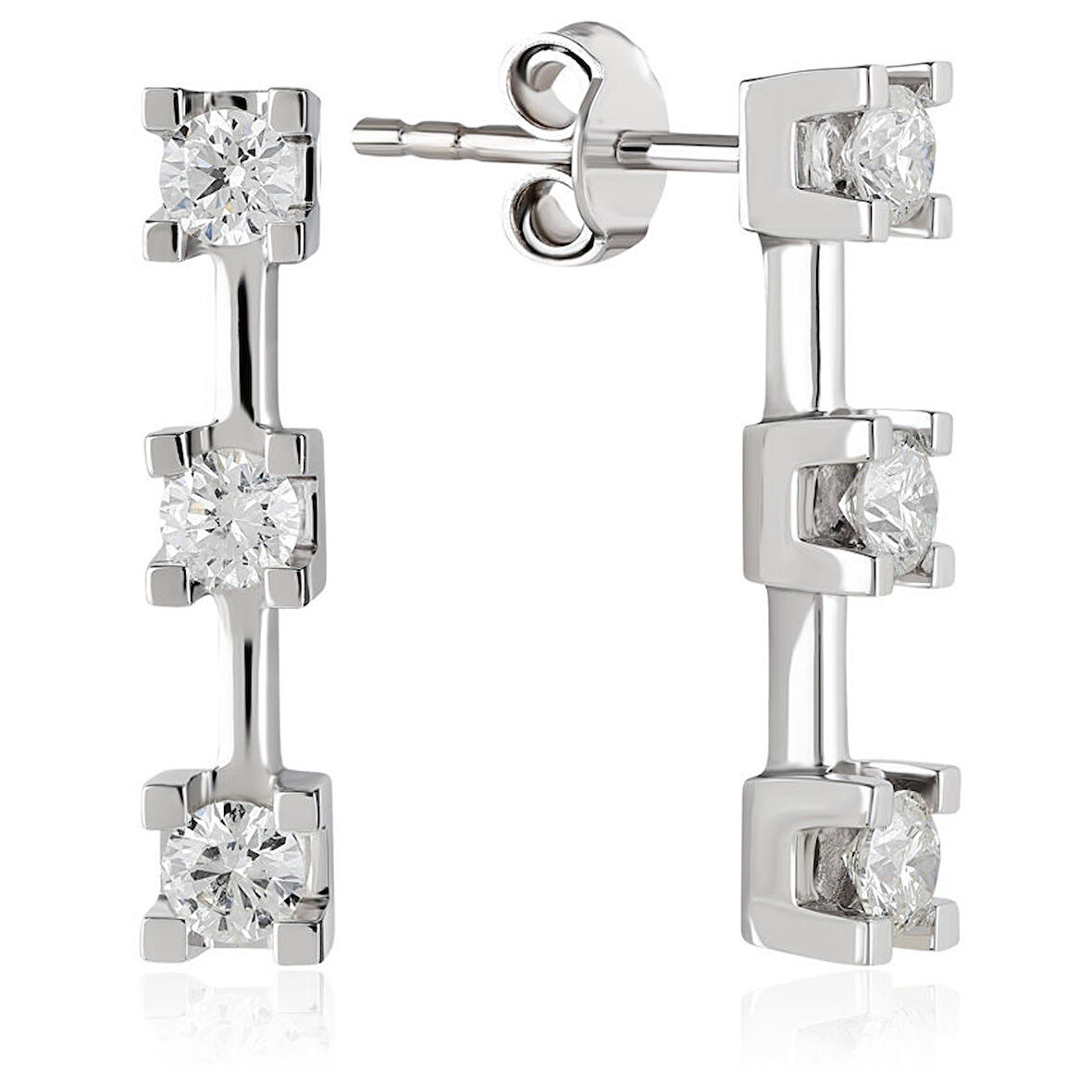 1.00 ct. Tria Tektaş Pırlanta Küpe