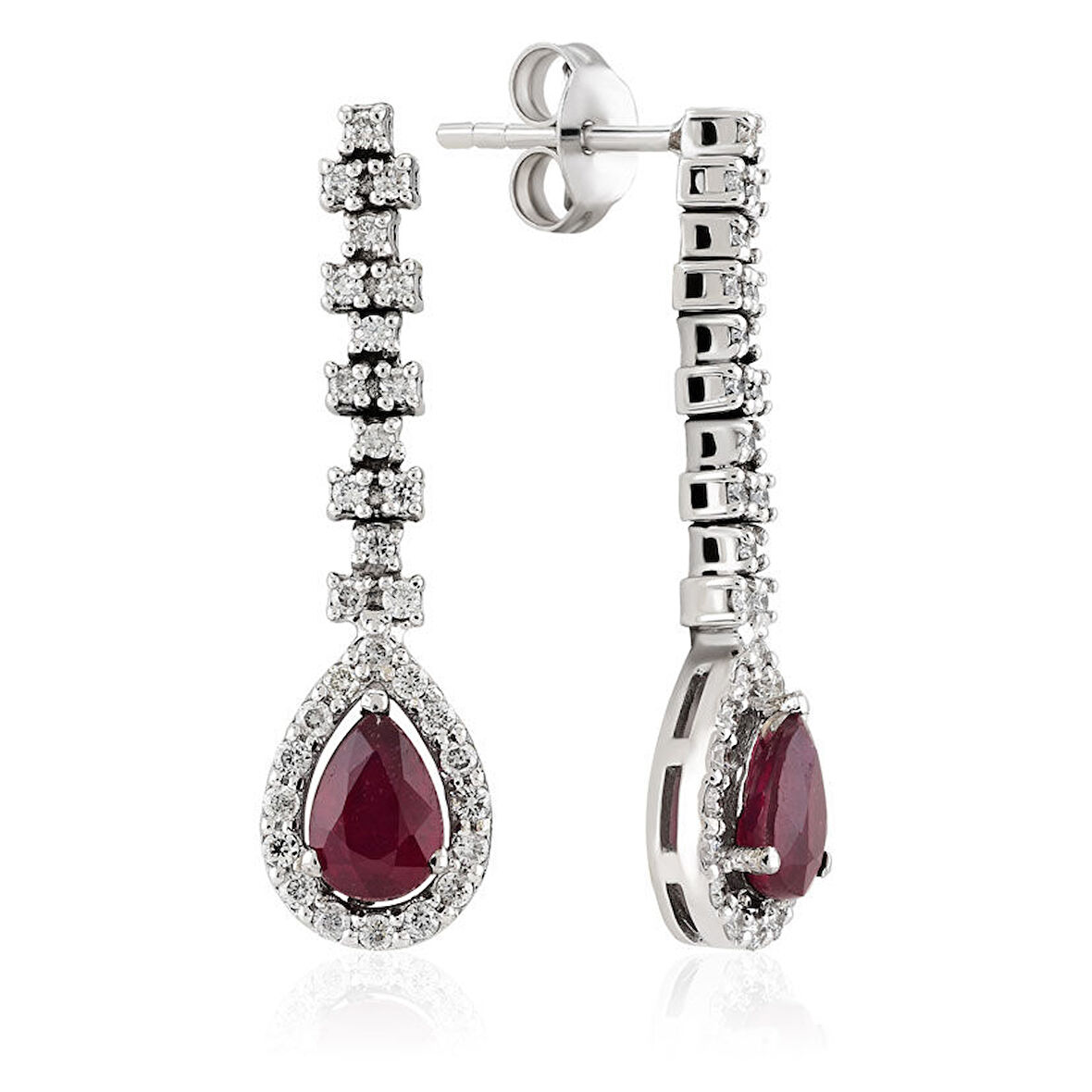 1.80 ct. Pırlanta Yakut Küpe