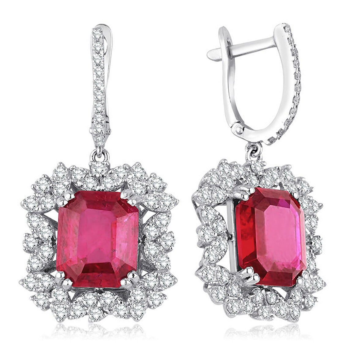 3.55 ct. Pırlanta Yakut Küpe