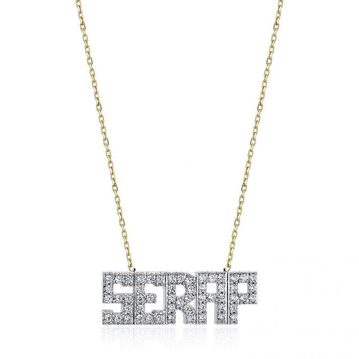 İsimli Altın Kolye Taşlı