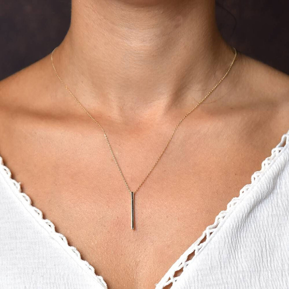 Çubuk Altın Kolye 2,5 cm