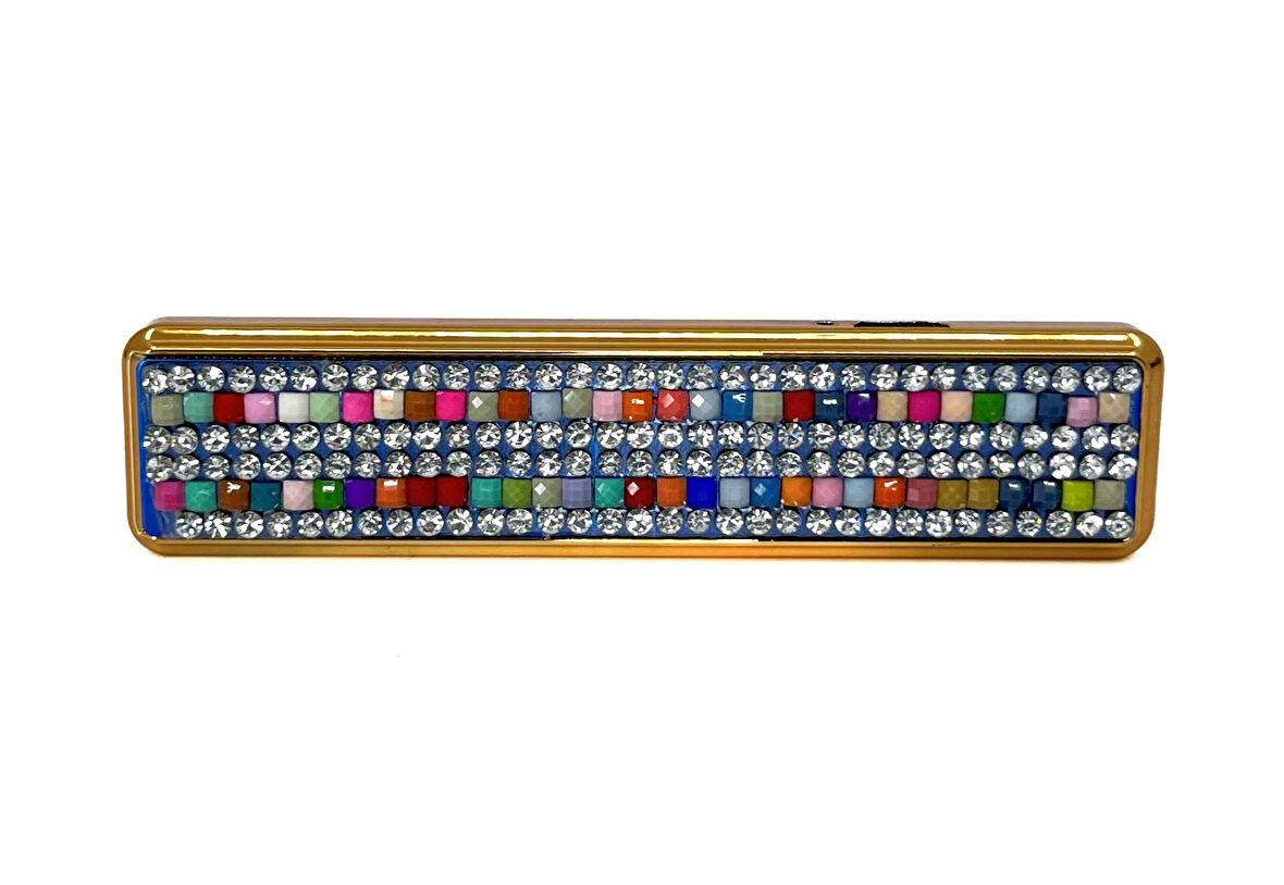 Suni Elmas Süslü Şarj Edilebilir Elektronik Usb Çakmak Model 1