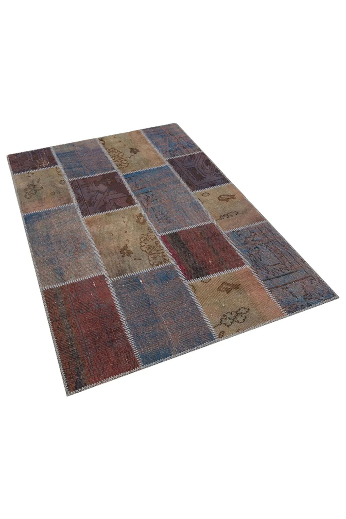 Klasik Modern Patchwork Eskitme Halı 120 X 180 Cm 5810