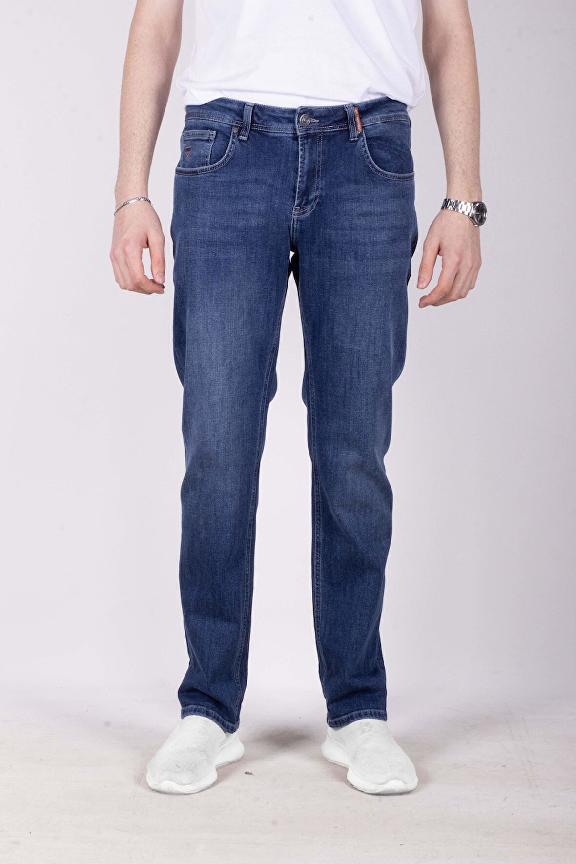 Erkek Kot Pantolon Slim Fit Koyu Mavi Düz Paça 5 Cepli Jean NCS JEANS 2216 6116