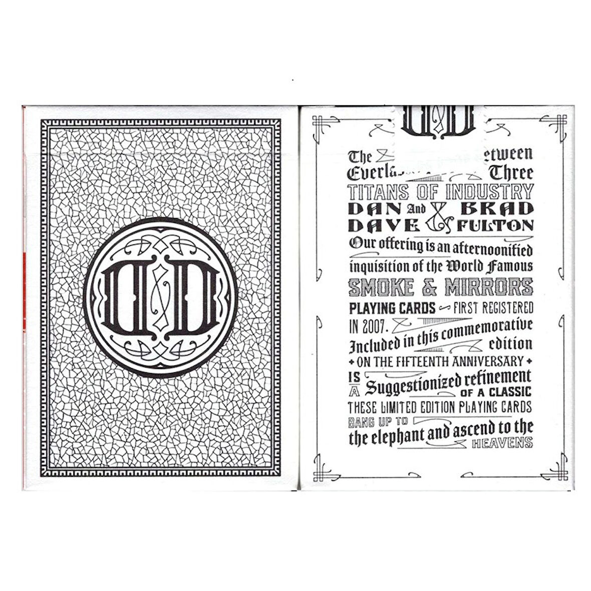Bicycle Smoke & Mirrors x Fulton White Oyun Kağıdı Limited Edition iskambil Kartları Destesi